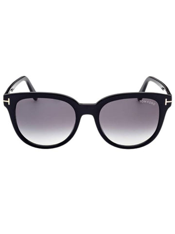 Eyewear Round Square Silver Rim Acetate Sunglasses Black Purple - TOM FORD - BALAAN 1