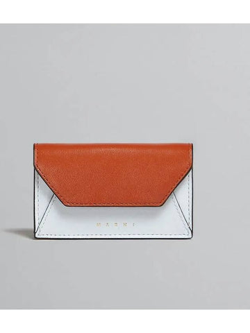 Orange White Flap Card Case PFMO0074U0 P2644 Z529N - MARNI - BALAAN 1