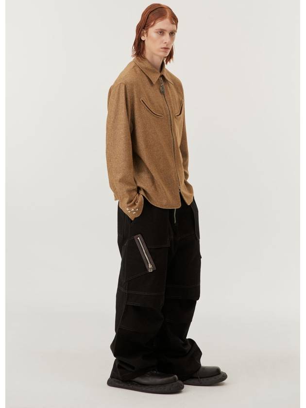 Cotton Twill Cargo Wide Pants Black - MONTSENU - BALAAN 5