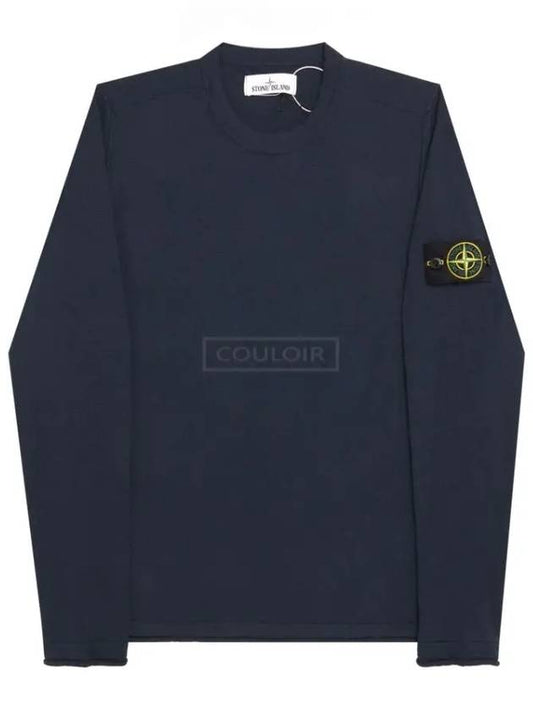 Wappen Patch Crew Neck Knit Top Navy - STONE ISLAND - BALAAN 2