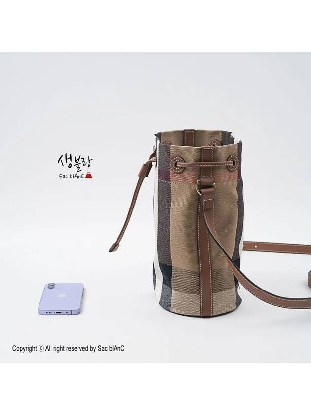 Check Small Bucket Bag Brown - BURBERRY - BALAAN 9