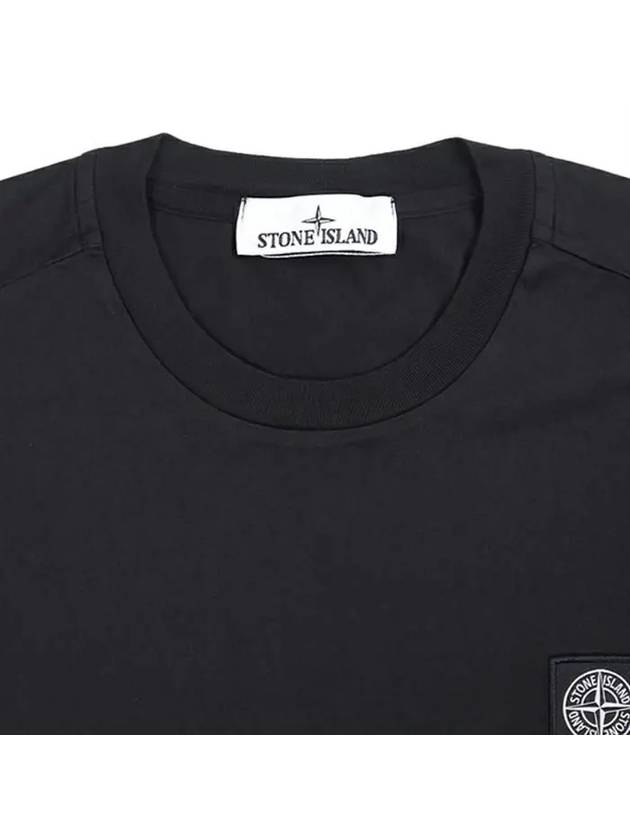 Logo Patch Short Sleeves T-Shirt Black - STONE ISLAND - BALAAN 4