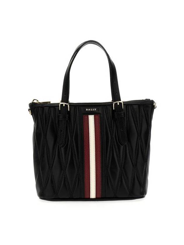 Damira Quilted Logo Leather Tote Bag Black - BALLY - BALAAN 2