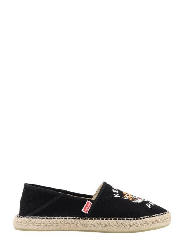 Lucky Tiger Embroidery Canvas Espadrilles Black - KENZO - BALAAN 1