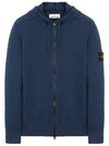 Wappen Patch Cotton Knit Zip Up Hoodie Navy - STONE ISLAND - BALAAN 2