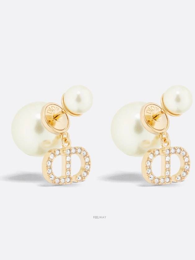 Dior Tribales Earrings Gold Finish Metal White - DIOR - BALAAN 1