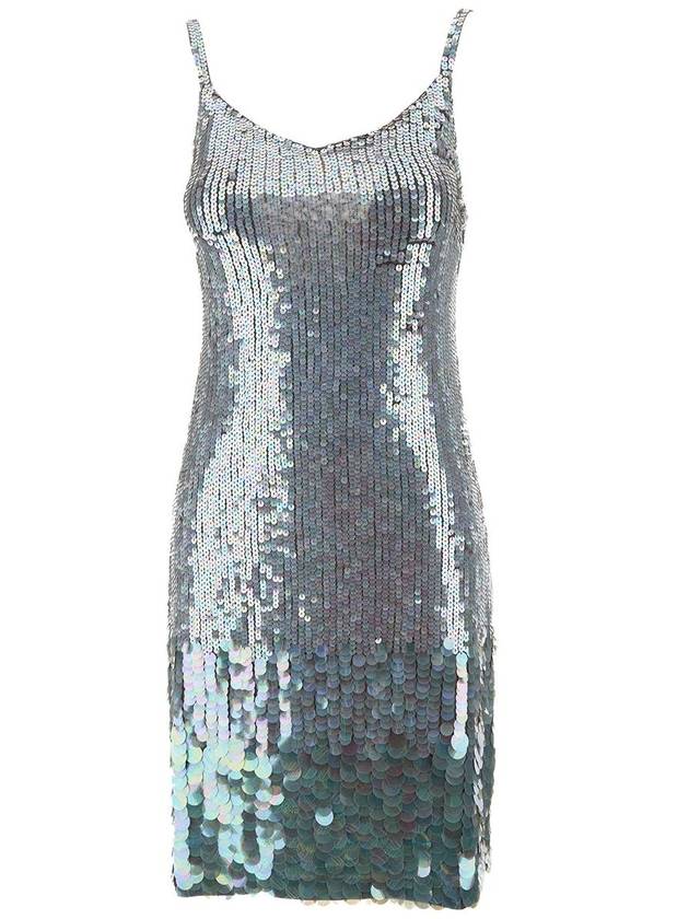 Mini Grey Dress With All-Over Multicolor Sequins In Stretch Polyamide Woman - P.A.R.O.S.H. - BALAAN 1