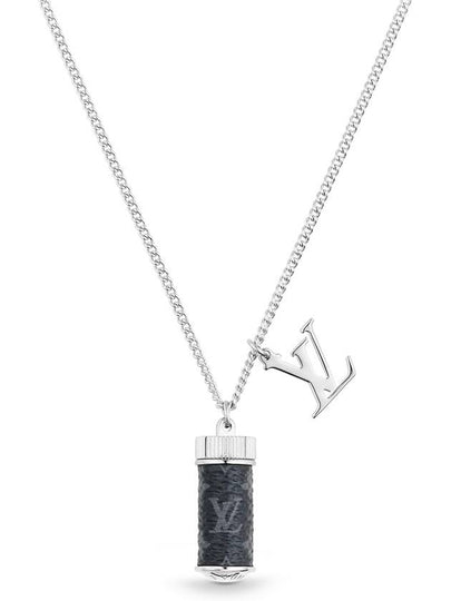 Men's Monogram Eclipse Charm Necklace Silver - LOUIS VUITTON - BALAAN 2