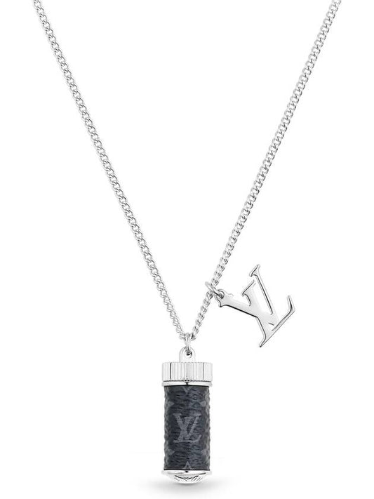 Men's Monogram Eclipse Charms Necklace Silver - LOUIS VUITTON - BALAAN 2