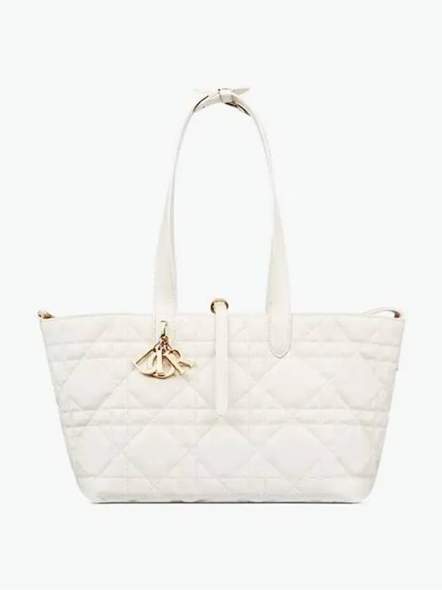 Toujours Macrocannage Calfskin Medium Tote Bag Latte - DIOR - BALAAN 4