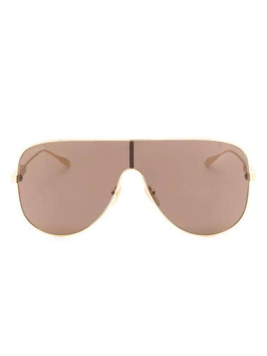 Shield Oversized Frame Sunglasses Gold - GUCCI - BALAAN 1