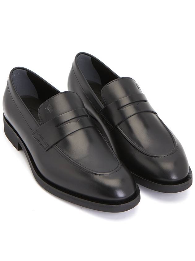 Men's Mocassino Polished Leather Loafers Black - TOD'S - BALAAN.