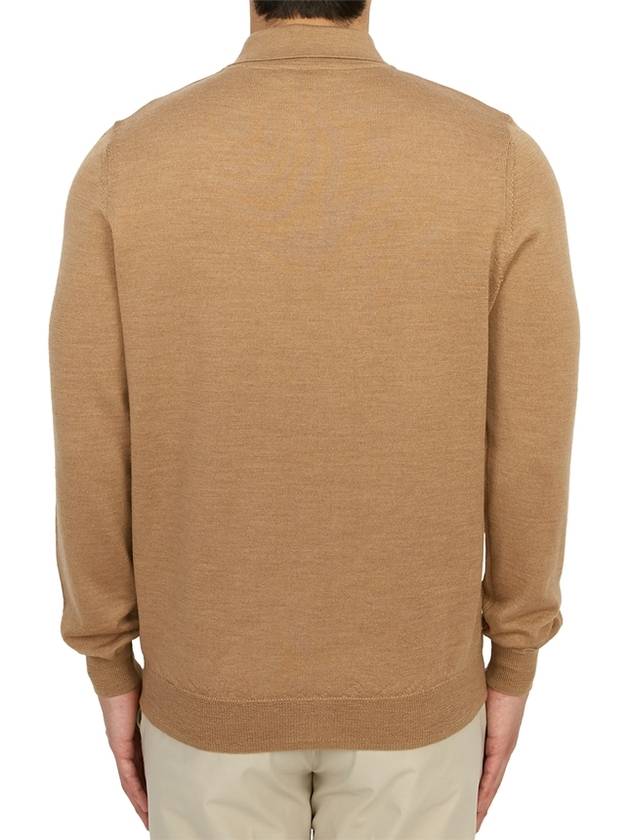 Men's Jerry Wool Long Sleeve Polo Shirt Beige - A.P.C. - BALAAN 5