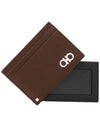 Double Gancini Leather Card Wallet Brown - SALVATORE FERRAGAMO - BALAAN 5