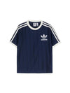 Logo Stripe Short Sleeve T-Shirt Dark Blue - ADIDAS - BALAAN 1