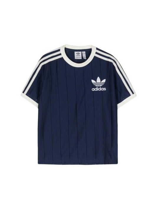 Logo Stripe Short Sleeve T-Shirt Dark Blue - ADIDAS - BALAAN 1