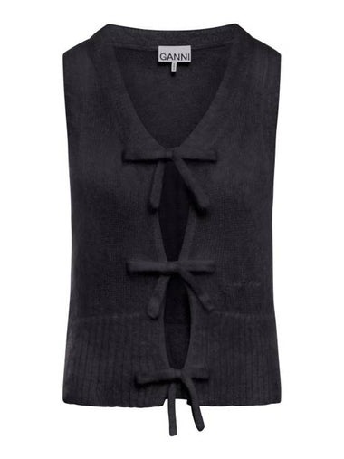 Tie String Vest Black - GANNI - BALAAN 1