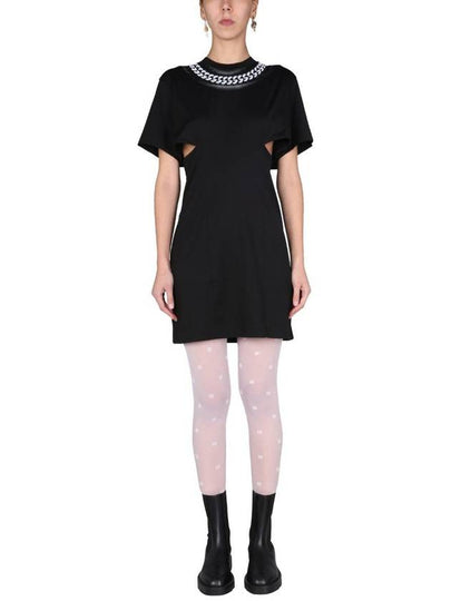 chain print short sleeve short dress black - GIVENCHY - BALAAN 2