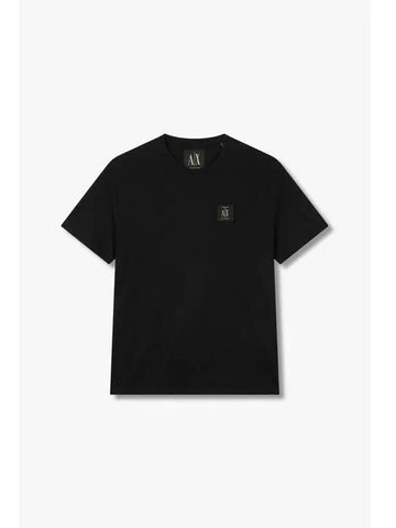 Men s Square Logo Patch T Shirt Black - ARMANI EXCHANGE - BALAAN 1