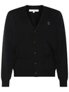 Bold Fox Head Patch Regular Cardigan Black - MAISON KITSUNE - BALAAN 2