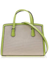 Chantal Logo Plaque Canvas Tote Bag Beige Green - MICHAEL KORS - BALAAN 4
