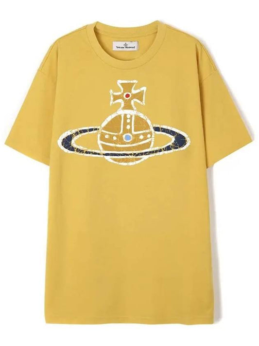 Women's Print Logo Short Sleeve T-Shirt Yellow - VIVIENNE WESTWOOD - BALAAN 2