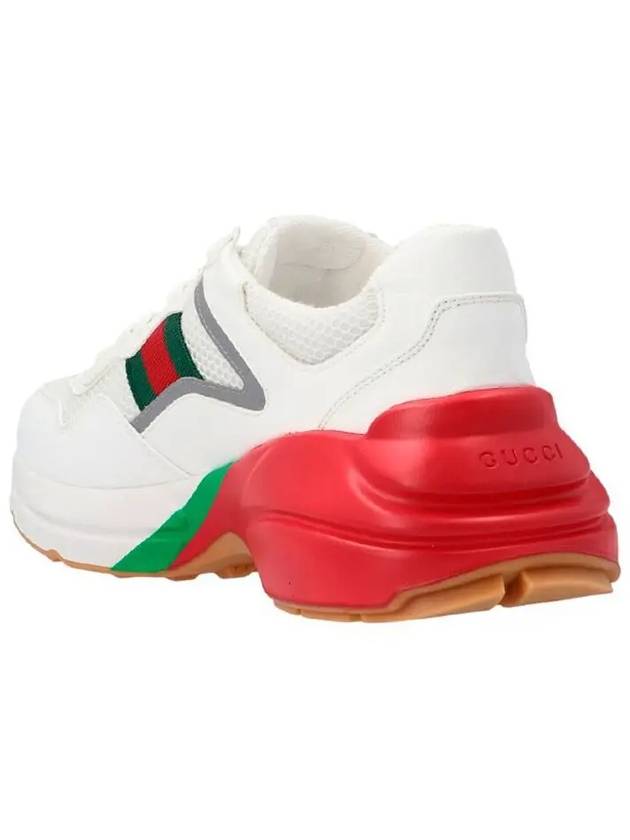 Web Rhyton Oversole Low Top Sneakers White - GUCCI - BALAAN 4