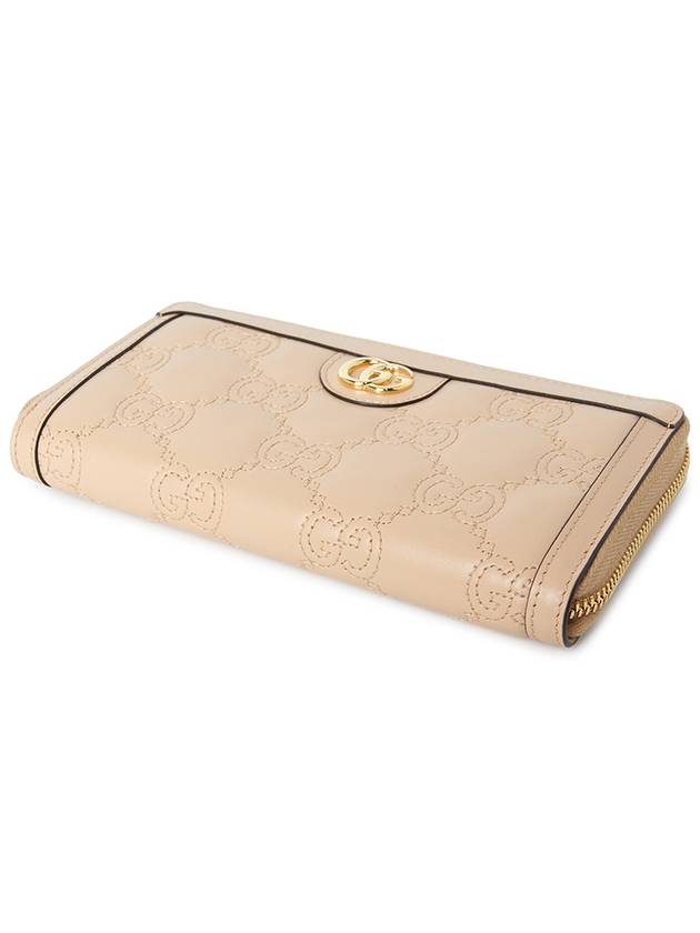 GG Matelassé Zip Around Leather Long Wallet Pink Sand - GUCCI - BALAAN 4