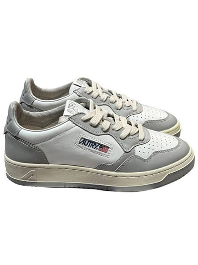 Men's Medalist Low Leather Sneakers Grey White - AUTRY - BALAAN 2