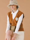 Knit zip up vest CAMEL - MONBIRDIE GOLF - BALAAN 4