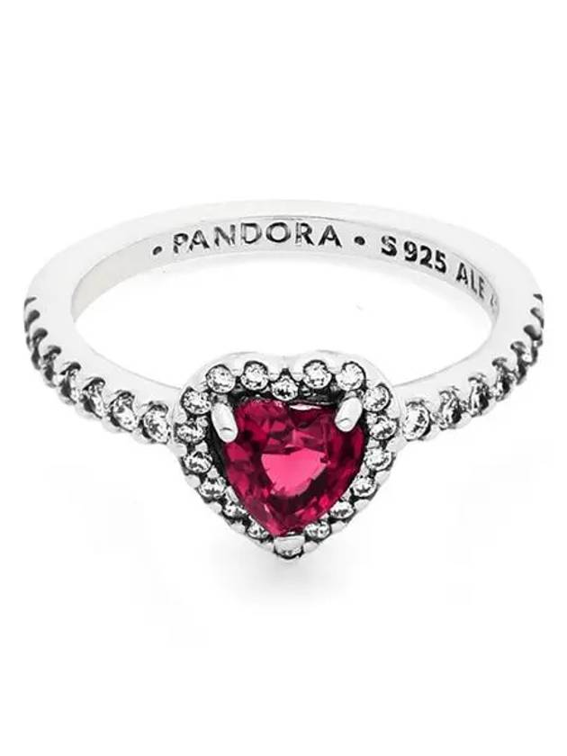 Rebated Heart Ring Red Silver - PANDORA - BALAAN 3