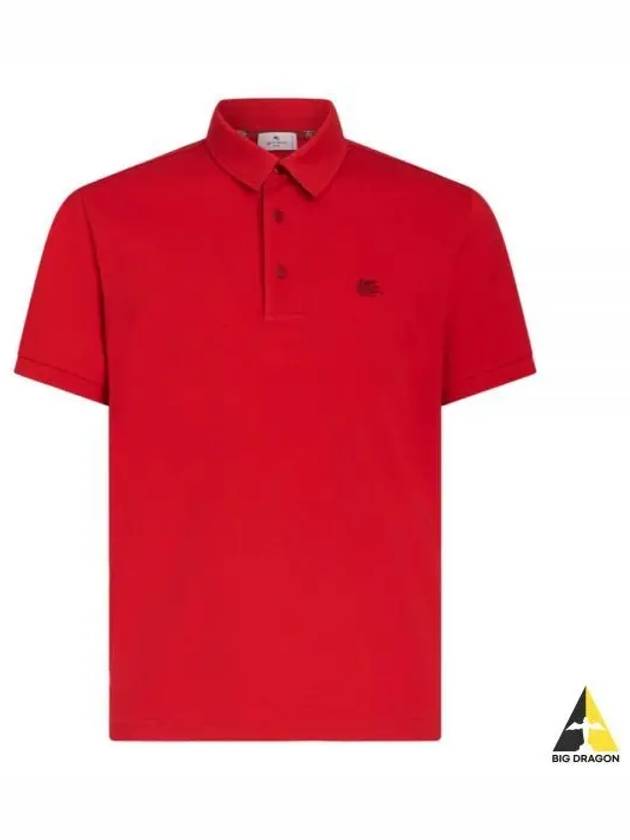 MRMD0006AC174 R0365 Pegaso logo embroidered paisley undercollar short sleeve polo shirt - ETRO - BALAAN 1