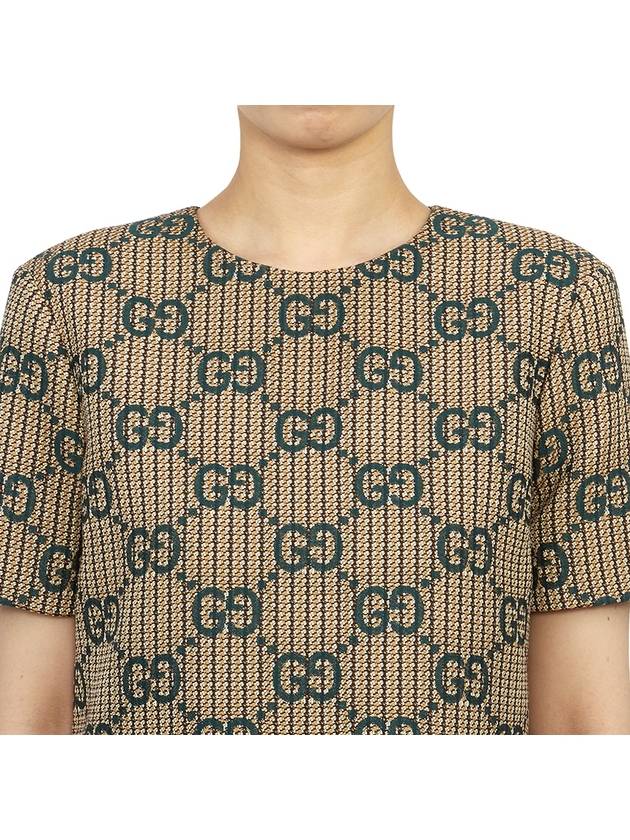 GG Wool Short Dress Green Beige - GUCCI - BALAAN 6