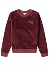 SR SPORT VELOUR CREWNECK MERLOT CR751 sports velor sweatshirt - SPORTY & RICH - BALAAN 1