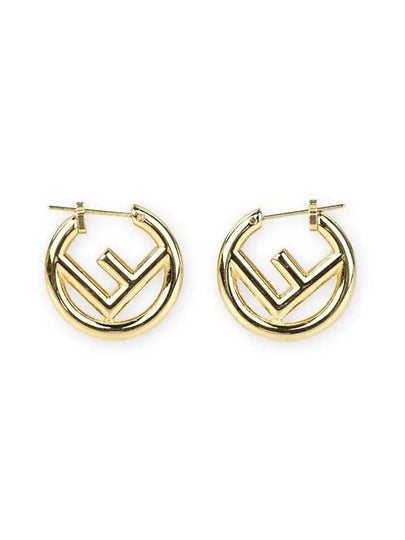 F Logo Earrings Gold - FENDI - BALAAN 2