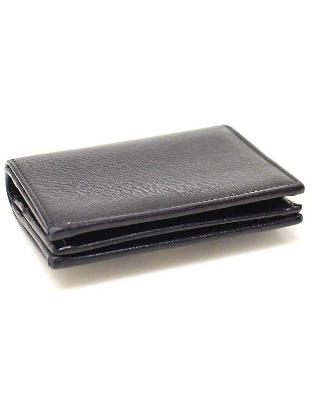 598532 Black leather two tone interlocking G card case half wallet - GUCCI - BALAAN 4