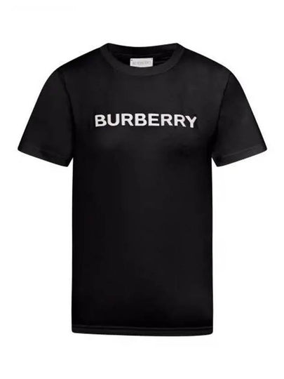 Logo Print Crew Neck Cotton Short Sleeve T-Shirt Black - BURBERRY - BALAAN 2