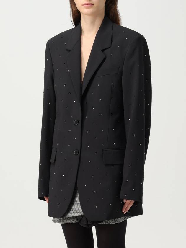 crystal-embellished single-breasted blazer - MSGM - BALAAN 5