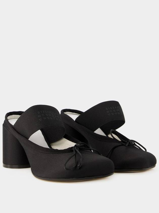 Logo Elastic Ballet Sandal Heels Black - MAISON MARGIELA - BALAAN 3