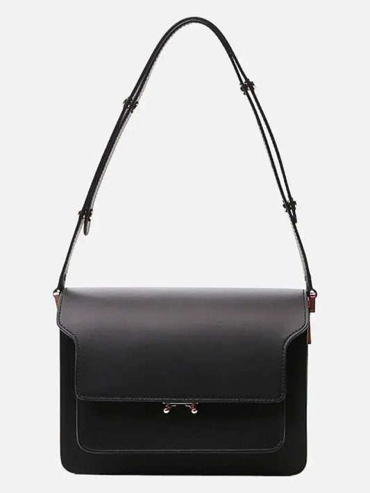 Trunk Medium Calfskin Shoulder Bag Black - MARNI - BALAAN 2