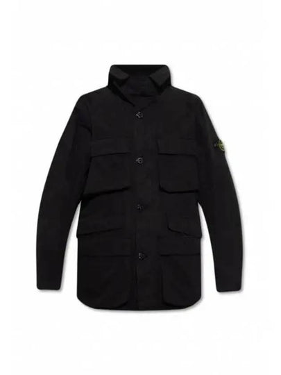 Men's Logo Patch Pocket Detail Jacket Black - STONE ISLAND - BALAAN 2