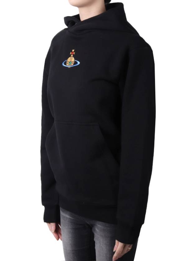 ORB logo embroidered hoodie black - VIVIENNE WESTWOOD - BALAAN.