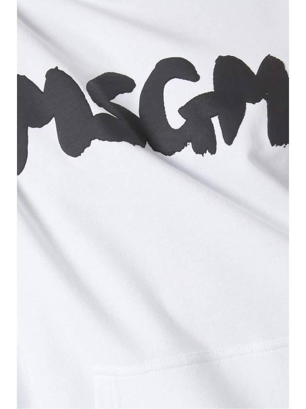 Lettering Logo Print Hoodie White - MSGM - BALAAN 4