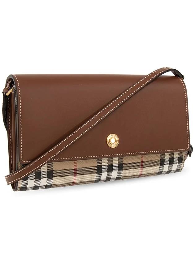 Vintage Check Leather Long Wallet Brown - BURBERRY - BALAAN 5