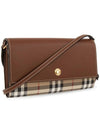 Vintage Check Leather Long Wallet Brown - BURBERRY - BALAAN 5