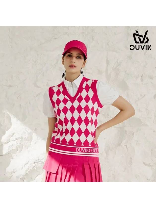 V-neck Modern Argyle Pattern Vest DD2WSV251BL - DUVIK - BALAAN 5