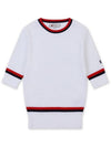 Golfwear Scheme Round Ribbed Knit Short Sleeve T-Shirt White Red - ONOFF - BALAAN 1