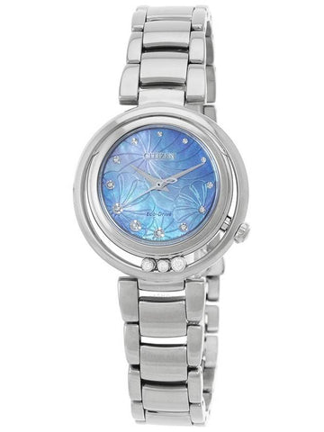 Citizen L Eco-Drive Diamond Mother of Pearl Blue Dial Ladies Watch EM1110-81N - CITIZEN - BALAAN 1