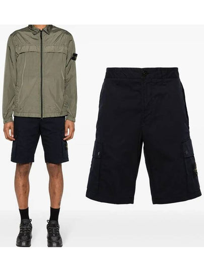 Wappen Cargo Bermuda Shorts Navy - STONE ISLAND - BALAAN 2