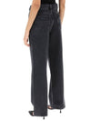 Drawstring Straight Jeans Black - GANNI - BALAAN 4